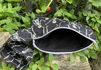 Handmade by Lucky Burrito dancing skeleton, zippered wristlet bags (clutch) 