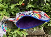 Handmade by Lucky Burrito Grateful Dead tie dye stealy licensed fabric, zippered wristlet bags (clutch) 