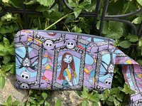 Handmade zippered wristlet bag (Clutch) Large by Lucky Burrito featuring Nightmare before Christmas fabric