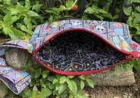 Handmade zippered wristlet bag (Clutch) Large by Lucky Burrito featuring Nightmare before Christmas fabric