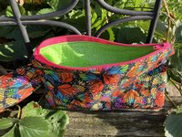Handmade by Lucky Burrito featuring rainbow butterflies, zippered wristlet bags (clutch)