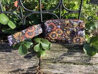 Handmade by Lucky Burrito featuring autumn flowers, zippered wristlet bags (clutch)
