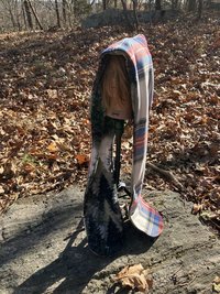 Handmade by Lucky Burrito Beautiful XL Hooded Scarves inspired by the designs of Sienna Rose* fully reversible teal moths & beetles