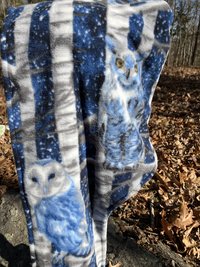 Handmade by Lucky Burrito Beautiful XL Hooded Scarves inspired by the designs of Sienna Rose* fully reversible owls n birch
