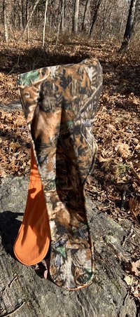 Handmade by Lucky Burrito Beautiful XL Hooded Scarves inspired by the designs of Sienna Rose* fully reversible Real Tree Deer Camouflage and safety orange