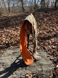 Handmade by Lucky Burrito Beautiful XL Hooded Scarves inspired by the designs of Sienna Rose* fully reversible Real Tree Deer Camouflage and safety orange