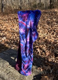 Handmade by Lucky Burrito Beautiful XL Hooded Scarves inspired by the designs of Sienna Rose* fully reversible Geode purple 