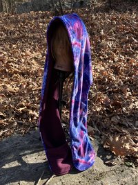Handmade by Lucky Burrito Beautiful XL Hooded Scarves inspired by the designs of Sienna Rose* fully reversible Geode purple 