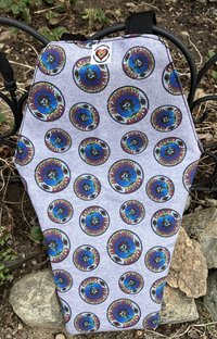 Handmade coffin bag by Lucky Burrito featuring Grateful Dead fabric American Beauty