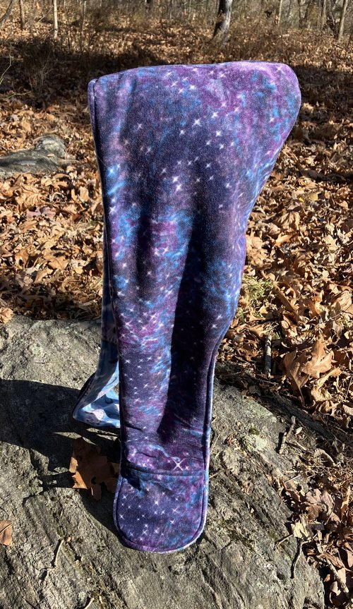 Handmade by Lucky Burrito Beautiful XL Hooded Scarves inspired by the designs of Sienna Rose* fully reversible moths and moons, galaxy