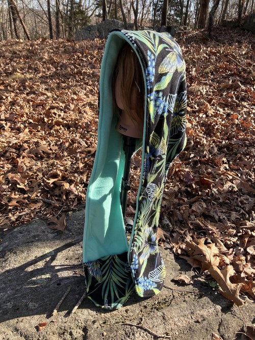 Handmade by Lucky Burrito Beautiful XL Hooded Scarves inspired by the designs of Sienna Rose* fully reversible lush butterflies