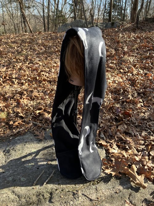 Handmade by Lucky Burrito Beautiful XL Hooded Scarves inspired by the designs of Sienna Rose* fully reversible wolves and moons
