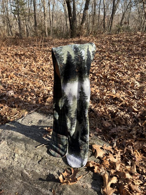 Handmade by Lucky Burrito Beautiful XL Hooded Scarves inspired by the designs of Sienna Rose* fully reversible Plaid and Evergreen