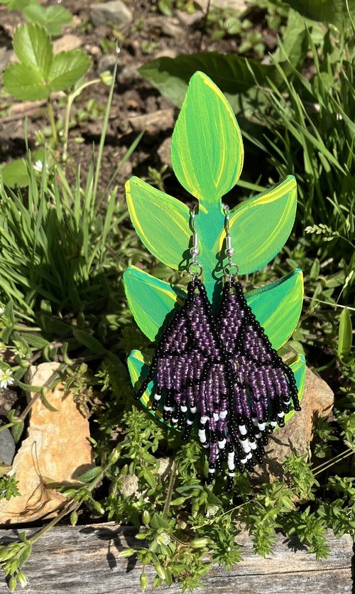 Purple Butterfly Wing  earrings