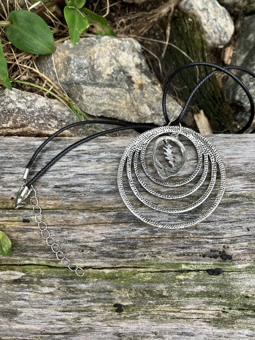 Grateful dead Stealie with Concentric Circles necklace