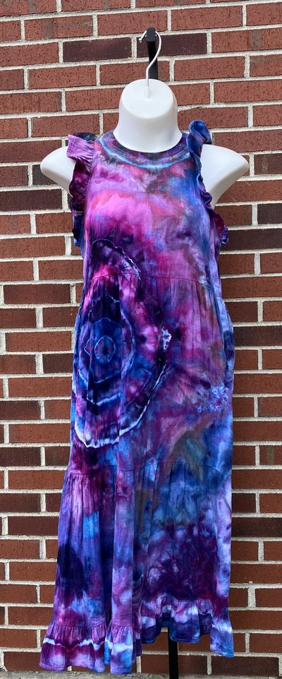 Hand dyed Universal Thread dress with flutter sleeves
