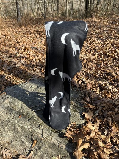 Handmade by Lucky Burrito Beautiful XL Hooded Scarves inspired by the designs of Sienna Rose* fully reversible wolves and moons