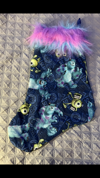 Monsters Inc Monsters University  Holiday  Stocking  w multi color Faux fur