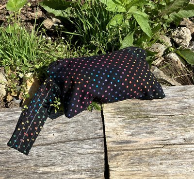 Rainbow/batik polka dot motif   zippered wristlet bags (clutch) M