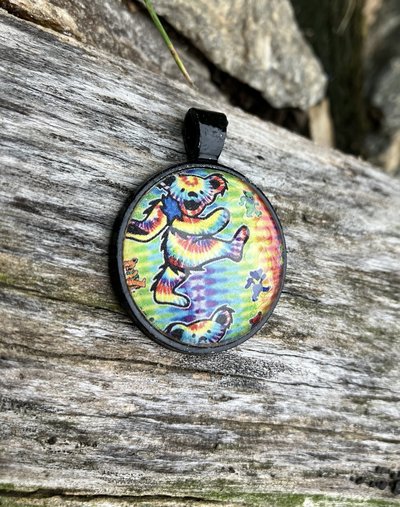 Grateful Dead Dancing Bear  and metal Pendant