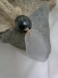 River Glass Necklace embossed glass OMPA