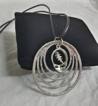 Grateful dead Stealie with Concentric Circles necklace