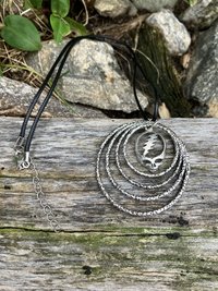 Grateful dead Stealie with Concentric Circles necklace
