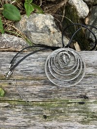 Grateful dead Stealie with Concentric Circles necklace