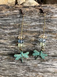 Handmade by Lucky Burrito Dragonfly drop earrings  Autumnal collection - 1