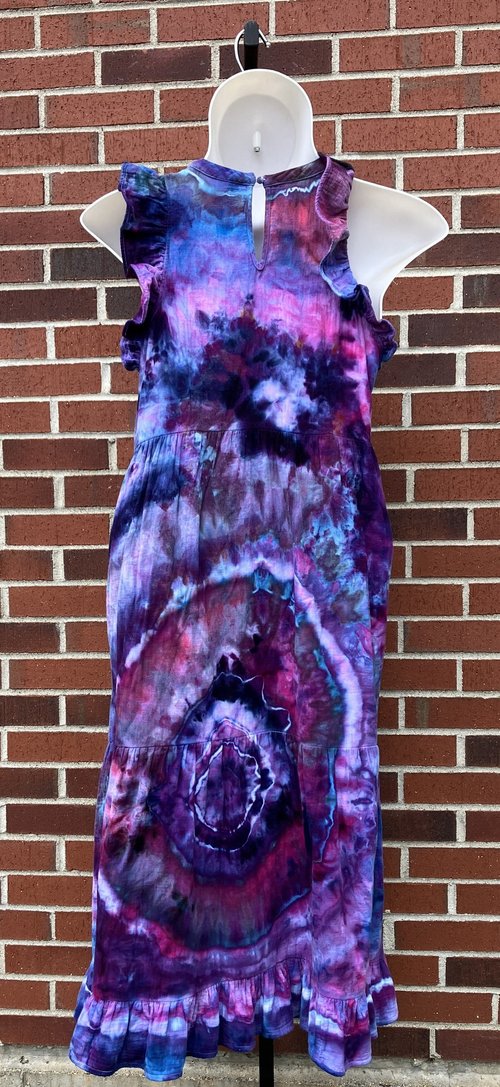 Hand dyed Universal Thread dress with flutter sleeves
