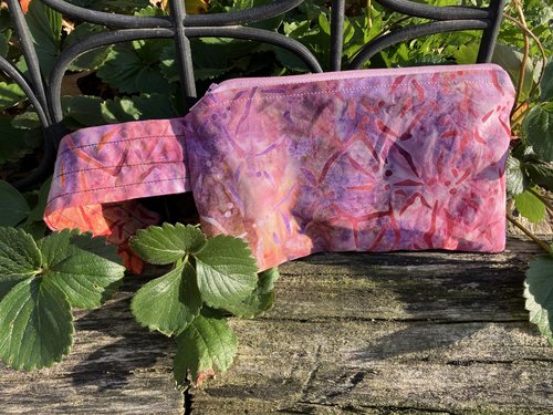 Handmade by Lucky Burrito featuring batik, zippered wristlet bags (clutch)