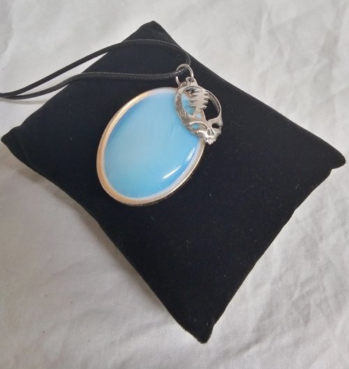 Grateful dead Stealie  glass oval  necklace
