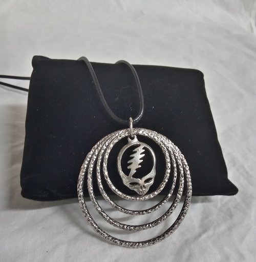 Grateful dead Stealie with Concentric Circles necklace