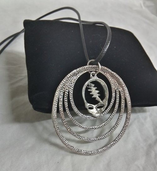 Grateful dead Stealie with Concentric Circles necklace