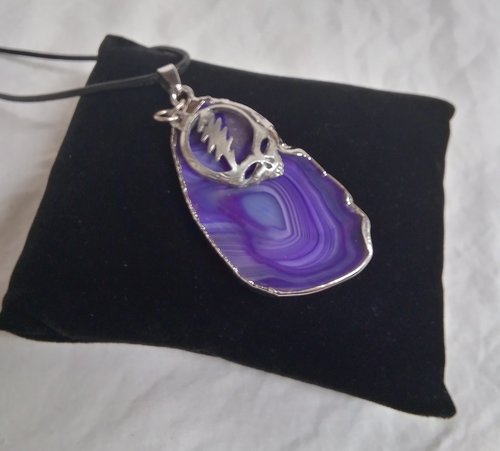 Grateful Dead Stealie & Purple Amethyst Geode