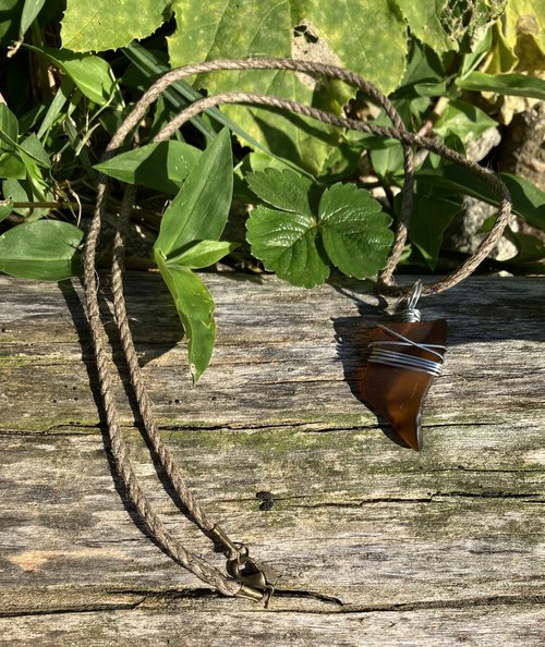 River Glass Necklace  twisty wrap
