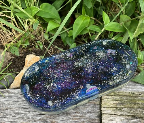 Resin Rolling / Trinket Tray  (galaxy mirrors theme)