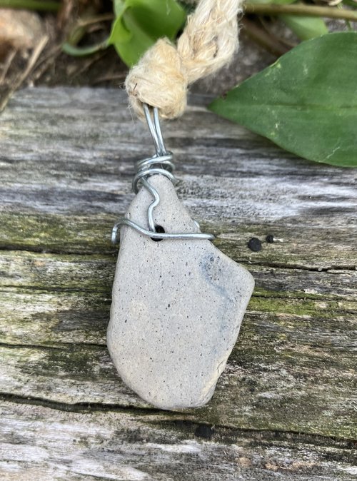 River Glass / Pottery Necklace 